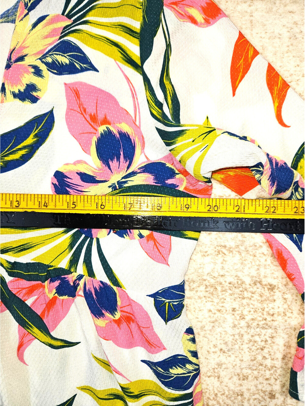Blue Island Size M Summer Tropical Leaf & Floral V-Neck Beach Mini Dress - Picture 9 of 11